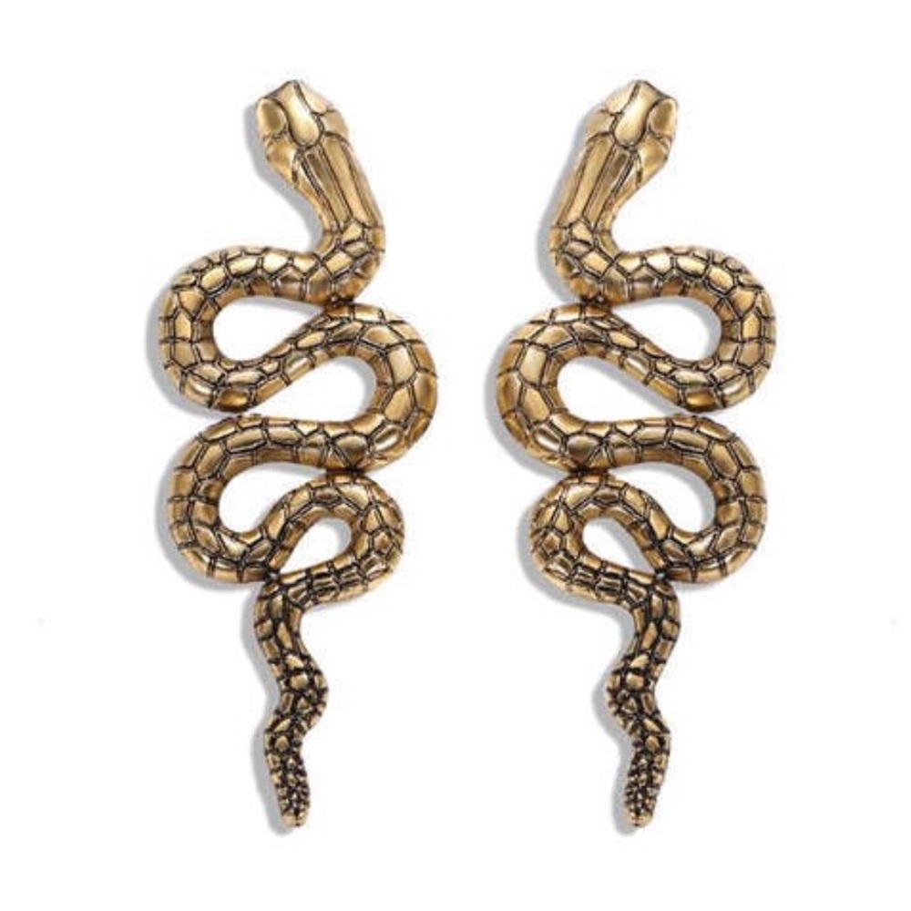 Cleopatra Golden Snake Earring